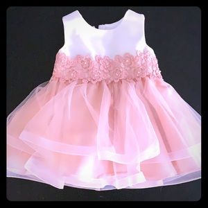 Gorgeous blush and ivory flower girl dress